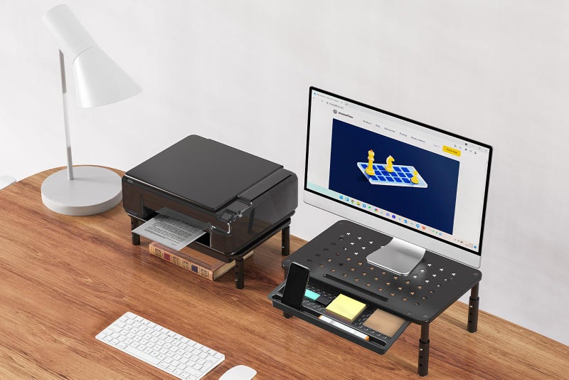Zimilar 2 Pack Monitor Stand Riser with Drawer - 3 Height Adjustable Metal Monitor Stand with Unique Star Mesh for Computer Laptop Notebook Printer - Image 2