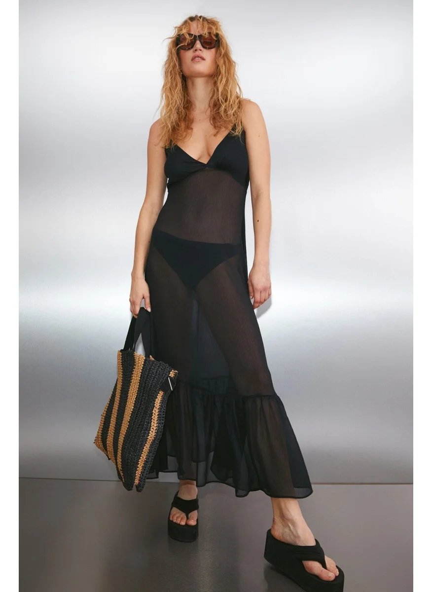جريميلانج LEONARA Women's 100% Polyester Regular Black Dress