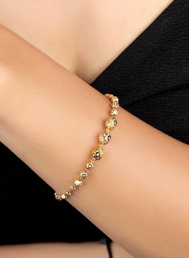 JHB Bracelet Bangle Style Beautiful Latest Trend Gold Plated Bead Hand Bracelets for Women and Girls - Image 4