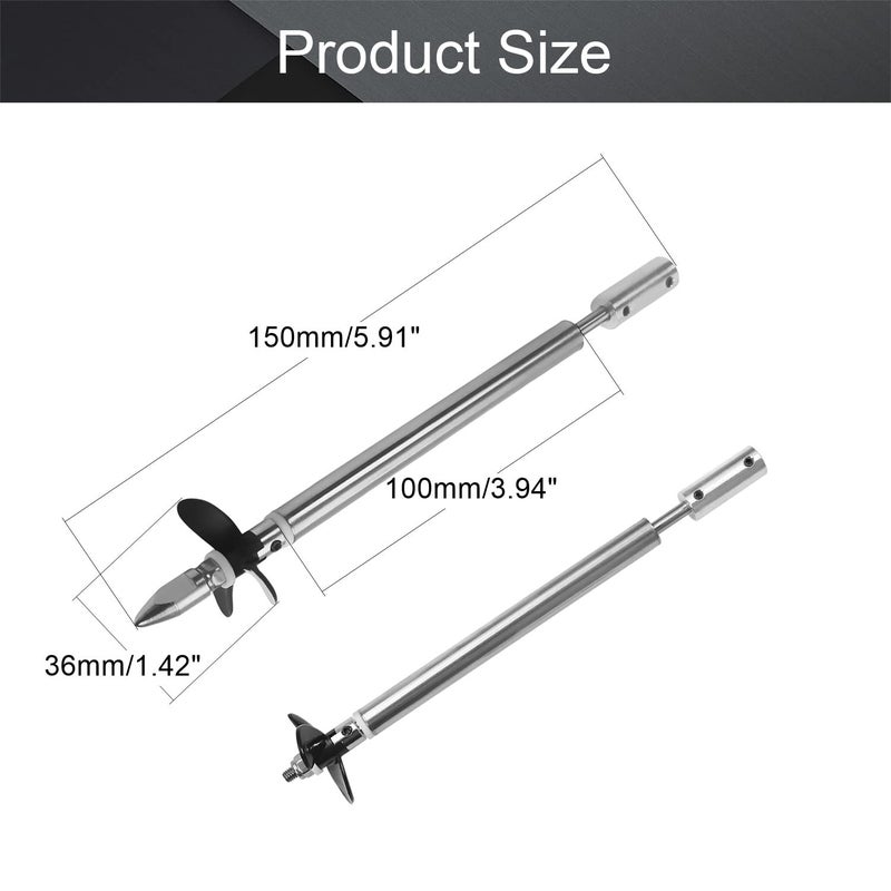 Fielect Drive Shaft w Propeller and Universal Joint for RC Boat  L150mm Shaft  L100mm Sleeve  D36mm Propeller  Fit for 3.17mm Motor Shaft - Image 2