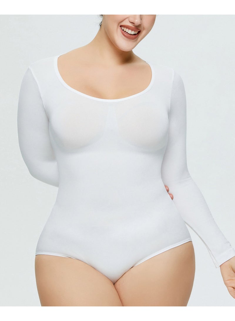 RedMapleTEK 2-PACK Postpartum Long-sleeved Seamless Bodycon Underwear Bottoming Shirt - Image 3