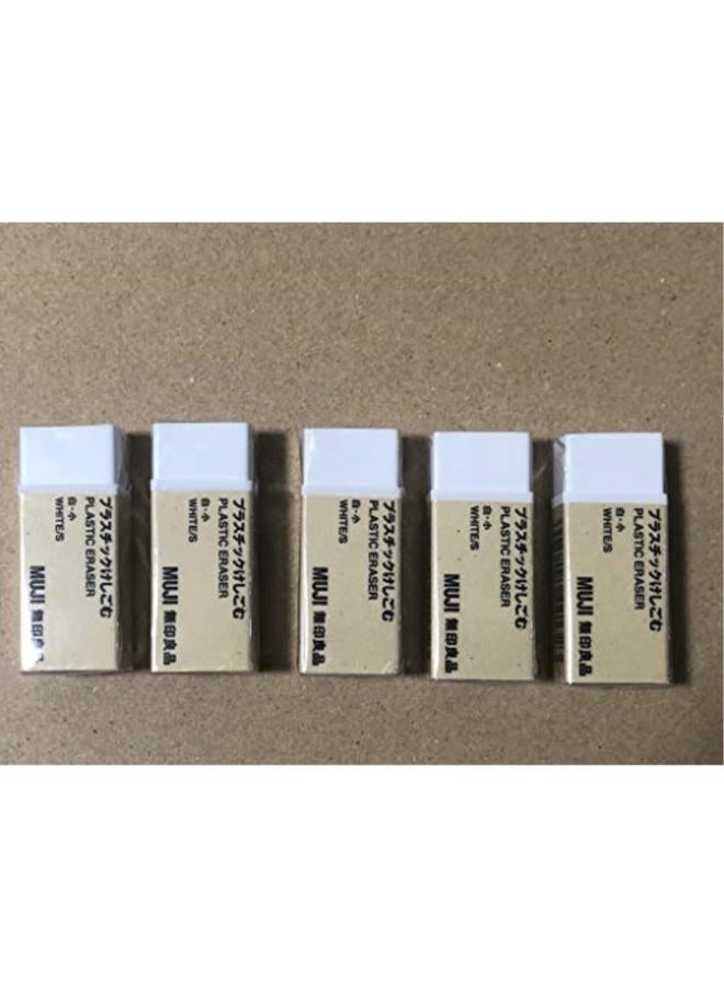 MUJI Japan Eraser [White - Small] 5 pcs Set - Image 1