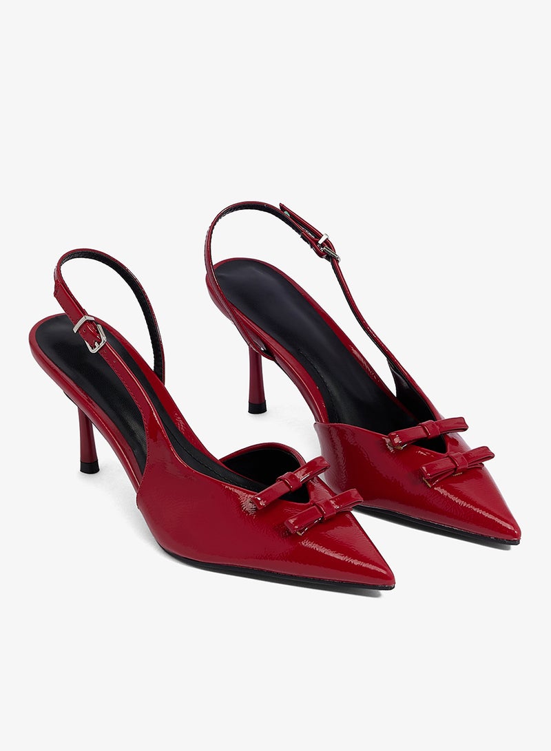 Ginger Bow Detail High Heel Pumps - Image 4
