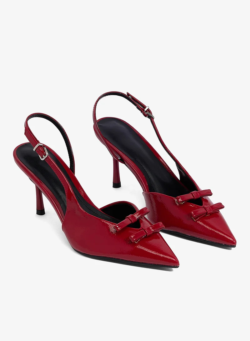 Ginger Red Bow Detail High Heel Pumps for Women | Best Price UAE