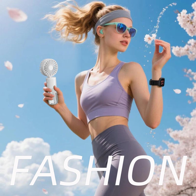 Bukela Handheld Fan Portable Handheld Misting Fan - Rechargeable Battery Operated Spray Mist Fan - Water Mist Fan - Outdoors Misting Personal Cooling - Cooling Fans for Makeup Travel (White) - Image 2