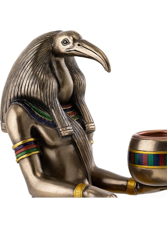 Top Collection Thoth Statue  Egyptian God of Knowledge and Wisdom Candle Holder Sculpture in Premium Cold Cast Bronze  625Inch Collectible Egypt Scribe Tehuti Figurine - Image 3