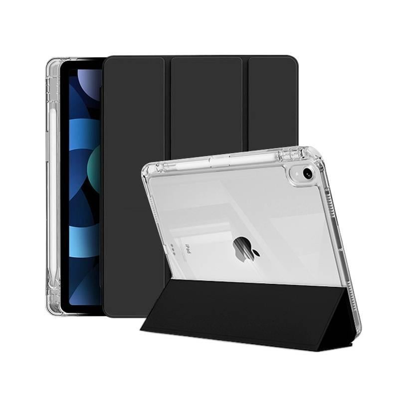 DGG Black Transparent Clear Back iPad Case for iPad Air / iPad 9.7 with Pencil Holder - Image 1