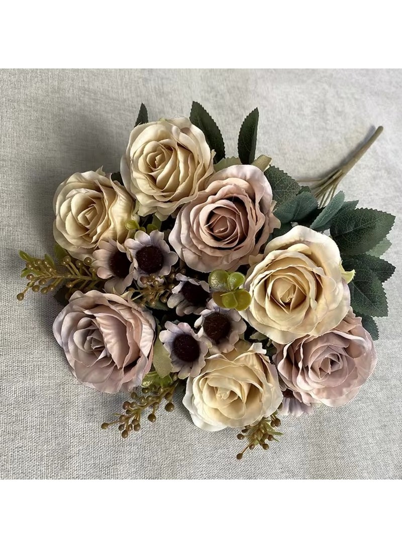 Huitich Artificial Flower Decor for Home, Parties, and Weddings Light coffee  - Image 5