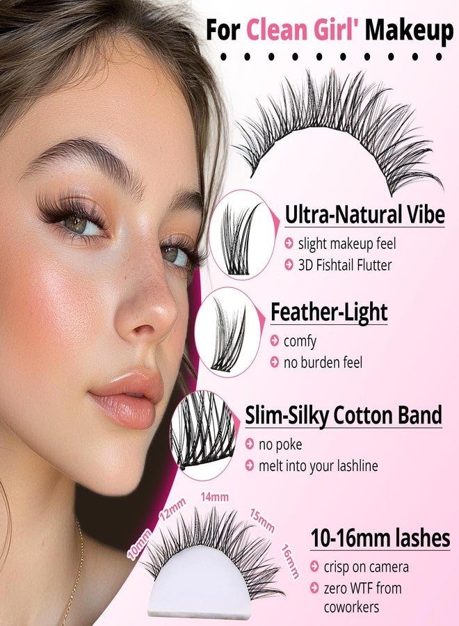 RITALASH Lash Clusters Kit Wispy Eyelash Clusters Lashes Kit Natural DIY Lash Extension Kit 10-16mm Cluster Eyelash Extensions Kit 300pcs Cluster Eyelashes with Lash Bond&Seal,Lash Tweezers(Natural Lash Kit) - Image 3