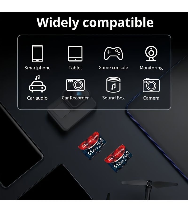 2pcs High Speed Micro SD TF Memory Card A1 C10 U3 512MB UHS I For Tablets Cameras Phones Laptops Car Audio Game Consoles Secure File Storage - Image 5