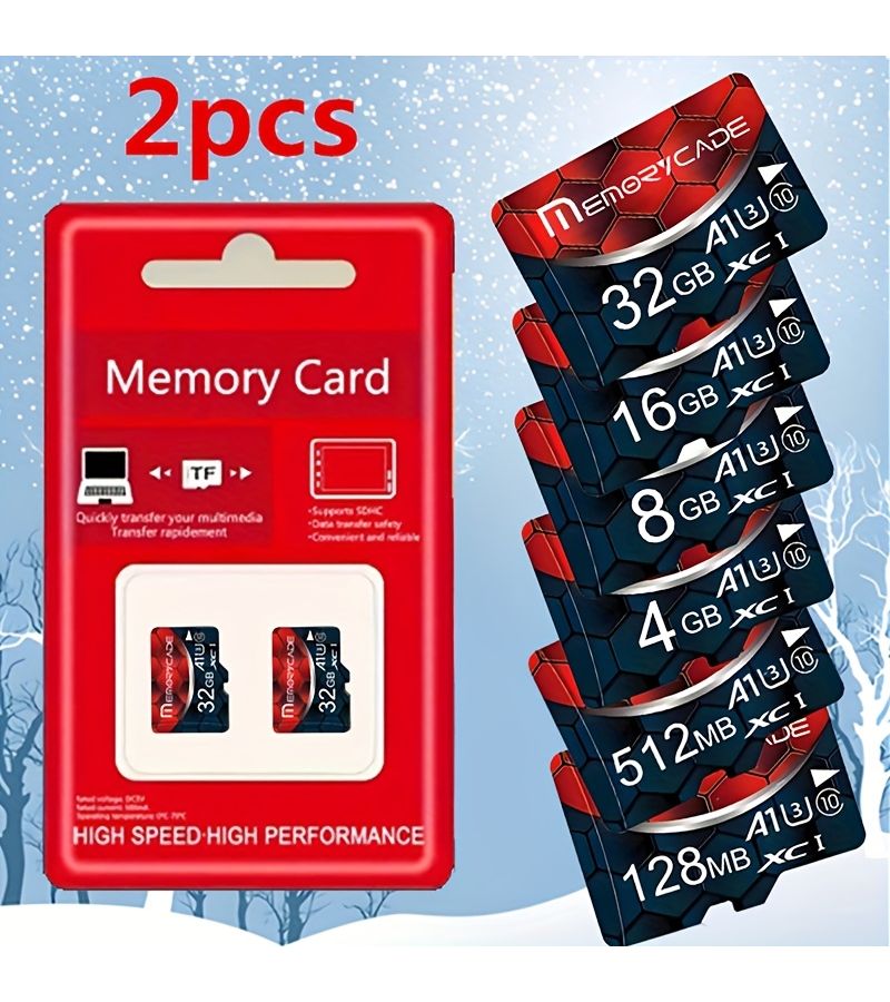 2pcs High Speed Micro SD TF Memory Card A1 C10 U3 512MB UHS I For Tablets Cameras Phones Laptops Car Audio Game Consoles Secure File Storage - Image 1