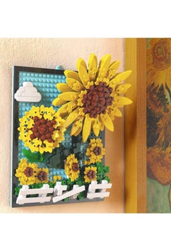 SYOSI Sunflower 3D Picture Decorations Painting Building Blocks Artificial Flowers Building Toy Kit Educational Gift for Kids Adults Unique Home Decor and Great Birthday Gifts for Her Women  - Image 4