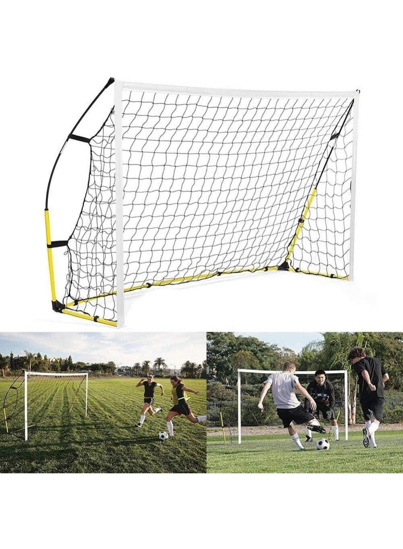WALALLA Portable Soccer Goal Net, 240 x 150cm Backyard Football Goal with Carry Bag, Quick Setup Training Goal with Heavy Duty Frame and 2-Ply Net for Kids Adults Garden Park Field Practice - Image 1
