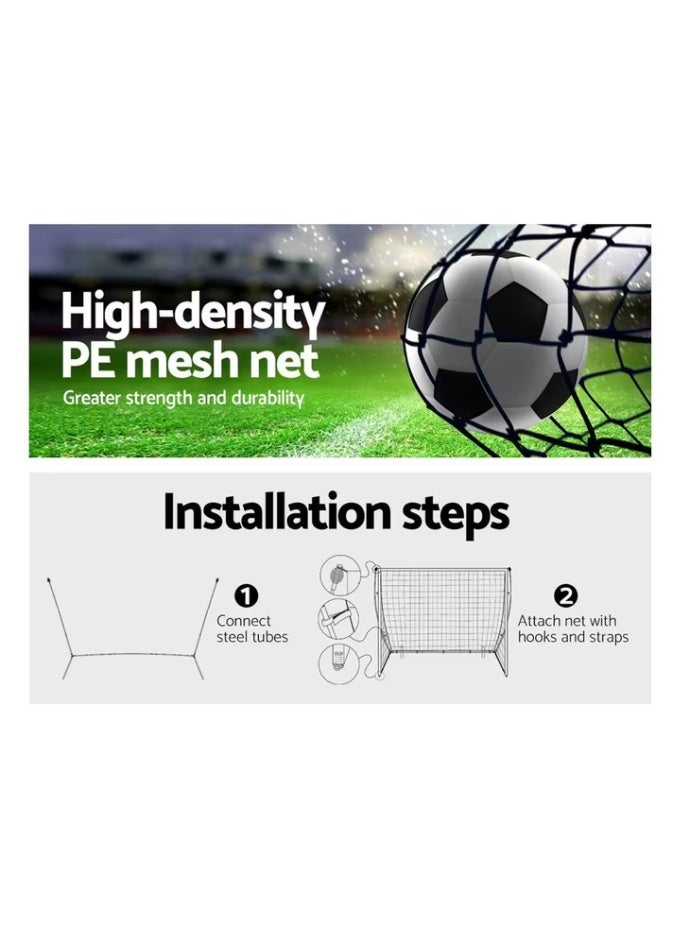 WALALLA Portable Soccer Goal Net, 240 x 150cm Backyard Football Goal with Carry Bag, Quick Setup Training Goal with Heavy Duty Frame and 2-Ply Net for Kids Adults Garden Park Field Practice - Image 4