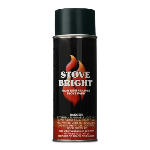 Woodeze Stove Bright - High Heat Spray Paint | 1200°f Heat Resistant | Satin Finish For Wood Stoves, Fireplaces, Bbqs, Mufflers | Rust & Scratch Resistant | Charcoal Black Spray Paint For Metal | 12oz Can - Image 1