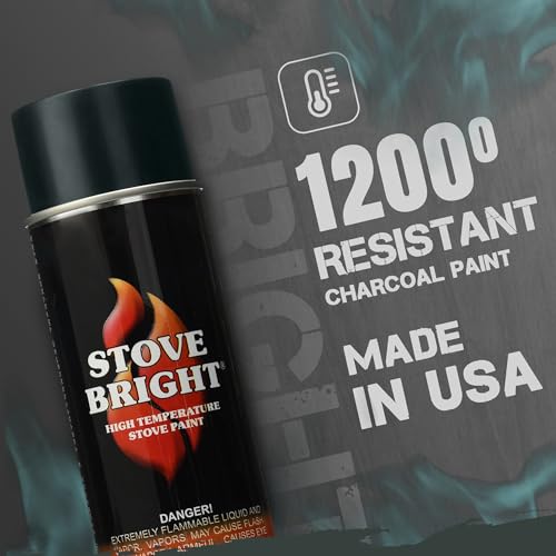 Woodeze Stove Bright - High Heat Spray Paint | 1200°f Heat Resistant | Satin Finish For Wood Stoves, Fireplaces, Bbqs, Mufflers | Rust & Scratch Resistant | Charcoal Black Spray Paint For Metal | 12oz Can - Image 2