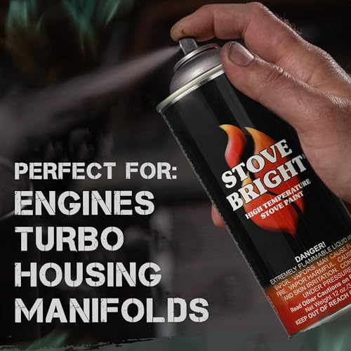 Woodeze Stove Bright - High Heat Spray Paint | 1200°f Heat Resistant | Satin Finish For Wood Stoves, Fireplaces, Bbqs, Mufflers | Rust & Scratch Resistant | Charcoal Black Spray Paint For Metal | 12oz Can - Image 5