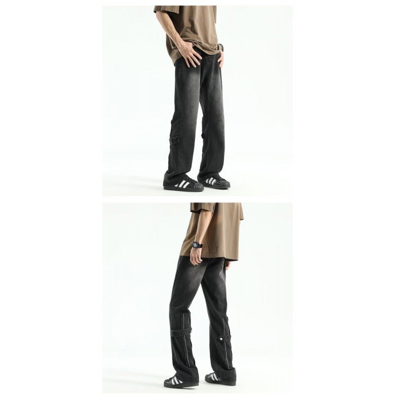 Unisex Classic Denim Jeans Loose Fit Daily Outdoor Wear - Image 4