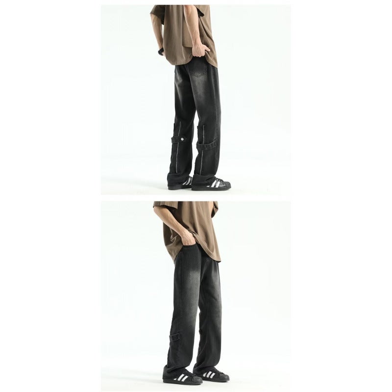 Unisex Classic Denim Jeans Loose Fit Daily Outdoor Wear - Image 3