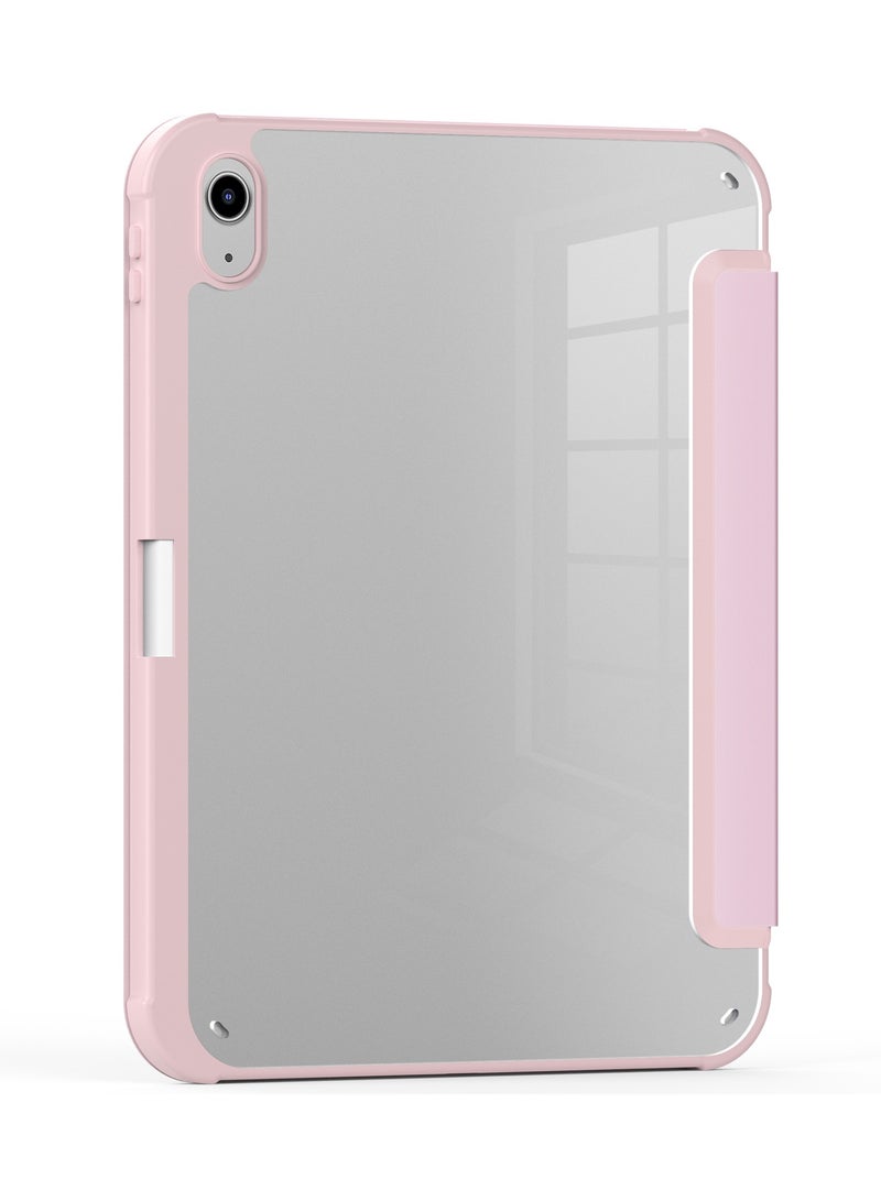 تيرا كفر ايباد تيرا 10.9/ 5/4 ايرمع حامل قلم ذكي غطاء ذكي رفيع بمسند وردي /شفاف - Image 2