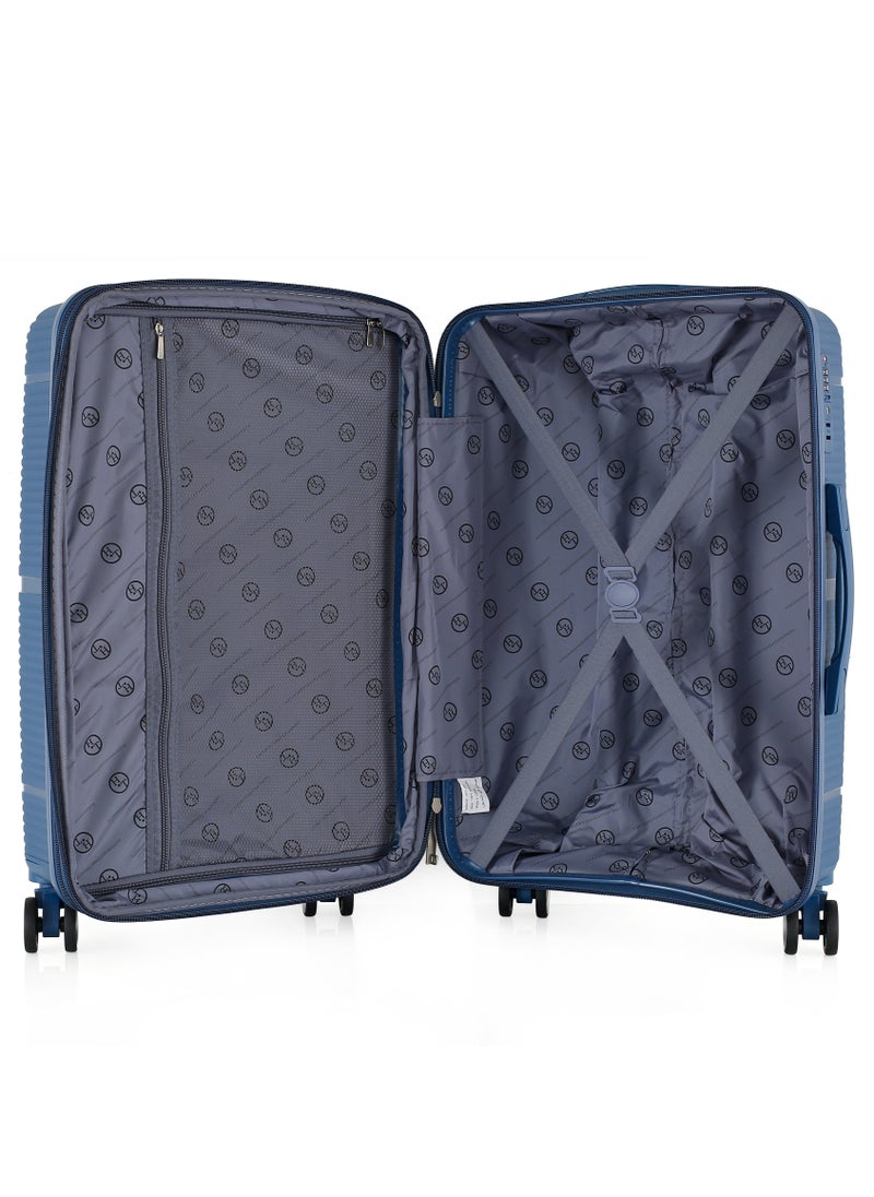 H.T H.T Luggage Bag, Hard Case Polypropylene (PP) Material, 8x360 Degree Rotation Spinner Wheels, Matching Color Suitcases, Expandable Trolley Bag, Telescopic Handle, TSA Lock, SKU 13627  - Image 3
