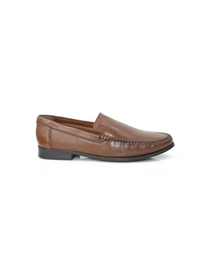 ATTILIO Mens Robert Woods Leather Slip On Formal Office Party Wear Occassion Tan Brown Premium Shoes