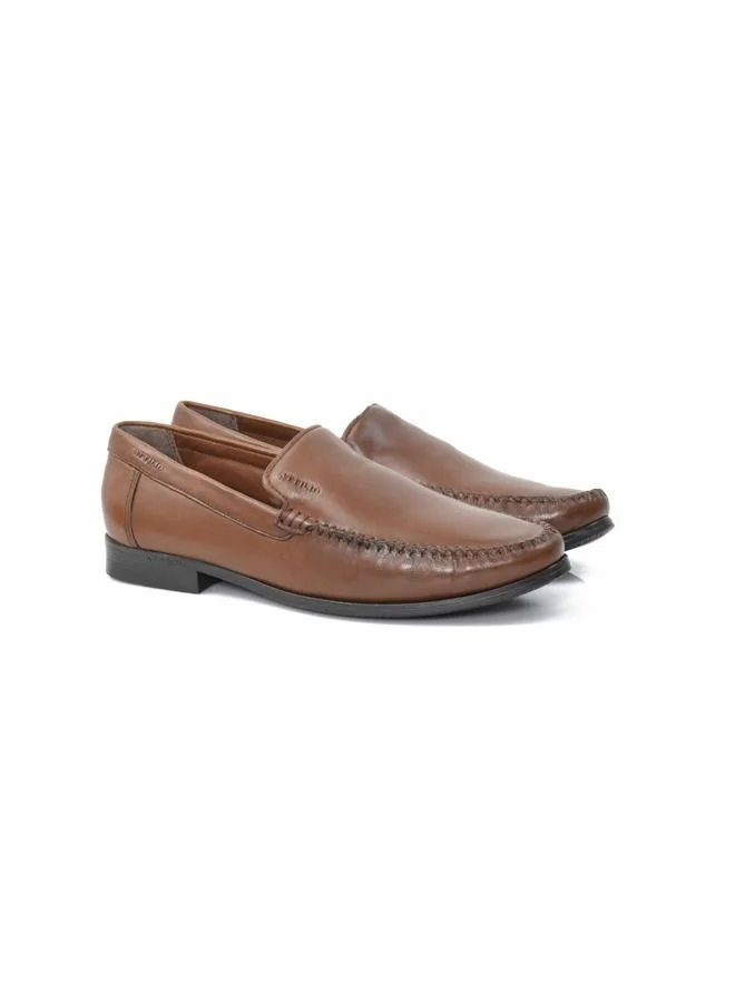 ATTILIO Mens Robert Woods Leather Slip On Formal Office Party Wear Occassion Tan Brown Premium Shoes