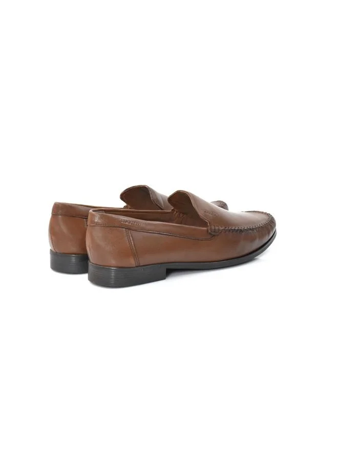 ATTILIO Mens Robert Woods Leather Slip On Formal Office Party Wear Occassion Tan Brown Premium Shoes