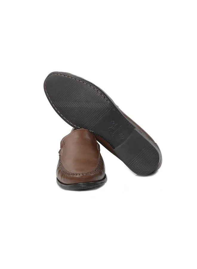 ATTILIO Mens Robert Woods Leather Slip On Formal Office Party Wear Occassion Tan Brown Premium Shoes