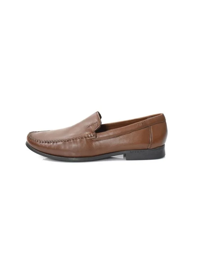 ATTILIO Mens Robert Woods Leather Slip On Formal Office Party Wear Occassion Tan Brown Premium Shoes