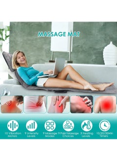EzzySo Full Body Massage Mat With Heat & Movable Shiatsu Neck Back Massager Pillow Upgraded Massage Mattress Pad With 9 Massage Modes For Neck Back Leg Pain Relief Calf Muscle Relaxation  - Image 2