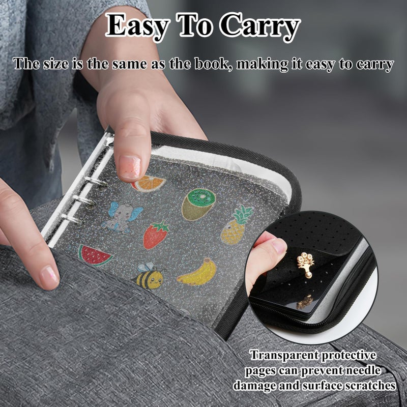 SEJGGKQ Enamel Pin Display Book,Trading Pins Holder with 6-Page Display Boards A5 Brooch Mini Board Collection,Pin Storage Bag Binder Organizer Case,for Badge Books Collector Small Travel Box(Black) - Image 5