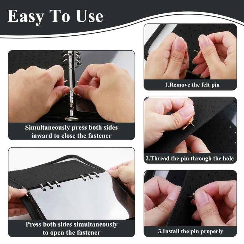 SEJGGKQ Enamel Pin Display Book,Trading Pins Holder with 6-Page Display Boards A5 Brooch Mini Board Collection,Pin Storage Bag Binder Organizer Case,for Badge Books Collector Small Travel Box(Black) - Image 3