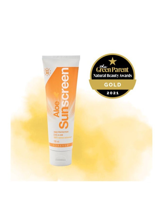 فوريفر ليفنج - ألو صن سكرين,عامل حماية من الشمس SPF 30 حماية من الأشعة فوق البنفسجية فئة A والأشعة فوق البنفسجية فئة B، واقي شمسي غير مرئي، لوشن واقي من الشمس، مرطب، واقي شمسي للوجه - Image 1