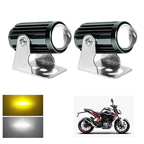 Asryd LED Motorcycle Driving Spot Lights 20W 6000K + 3800K Dual Light Color Off Road Light LED Fog Light (Pack of 2) For KTM 250 Duke - Image 1