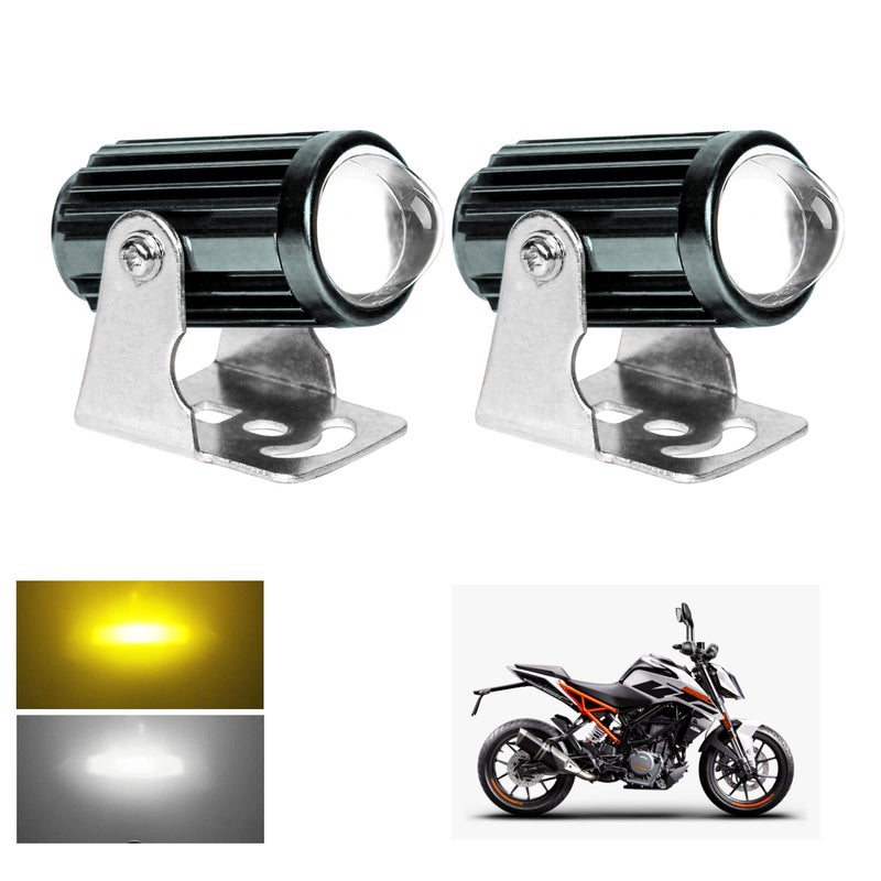 Asryd LED Motorcycle Driving Spot Lights 20W 6000K + 3800K Dual Light Color Off Road Light LED Fog Light (Pack of 2) For KTM 250 Duke - Image 5