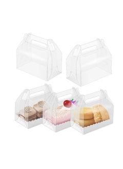 Excefore Clear Gable Bakery Gift Boxes, 15 Pack Candy Treat Gift Box with Cardboard, Transparent Party Favor Boxes, Clear Plastic Boxes, Gift Packing for Party Pastry Dessert Cookies Birthday Holiday Wedding  - Image 1