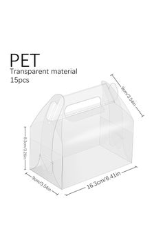 Excefore Clear Gable Bakery Gift Boxes, 15 Pack Candy Treat Gift Box with Cardboard, Transparent Party Favor Boxes, Clear Plastic Boxes, Gift Packing for Party Pastry Dessert Cookies Birthday Holiday Wedding  - Image 5