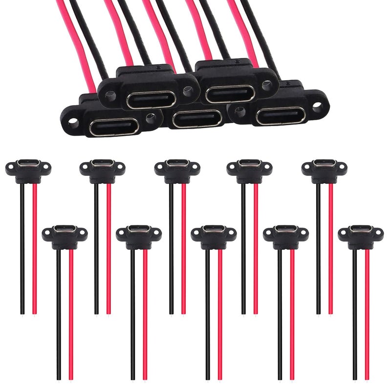 شوتاو 15 قطع موصل Type-C ثنائي الدبوس SMD SMT مقبس أنثى USB C منفذ شحن بفتحة لولبية واجهة شحن كابل تمديد طاقة USB-C قابس إلى دبوسين للأعمال اليدوية - Image 1