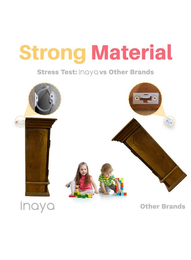 Inaya 12 Pack Furniture Anchors for Baby Proofing, Bookshelf Anchors to Wall, Dresser Wall Safety Anchor，Heavy-Duty Anti-Tip Furniture Straps for Cabinets, Closets, Bookshelf and TVs - Image 4