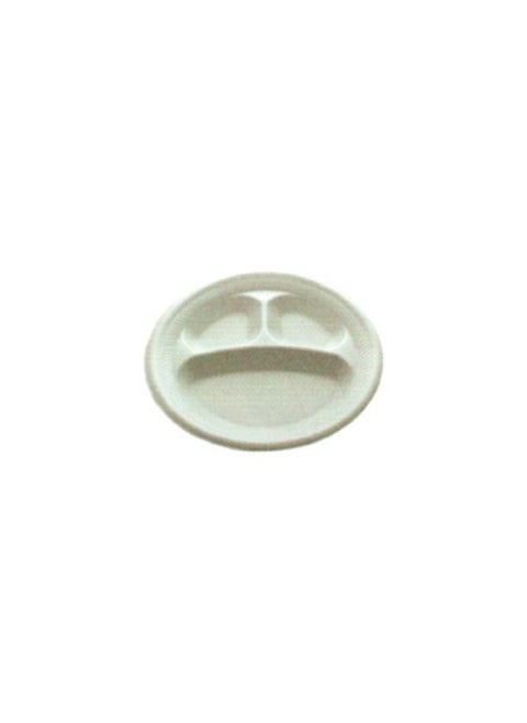 10-Inch Foam Plate with 3 Portions, Pack of 25 (20 Packets)