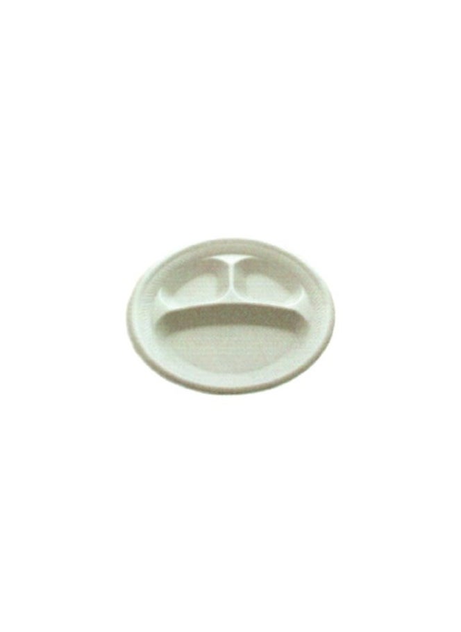 10-Inch Foam Plate with 3 Portions, Pack of 25 (20 Packets)