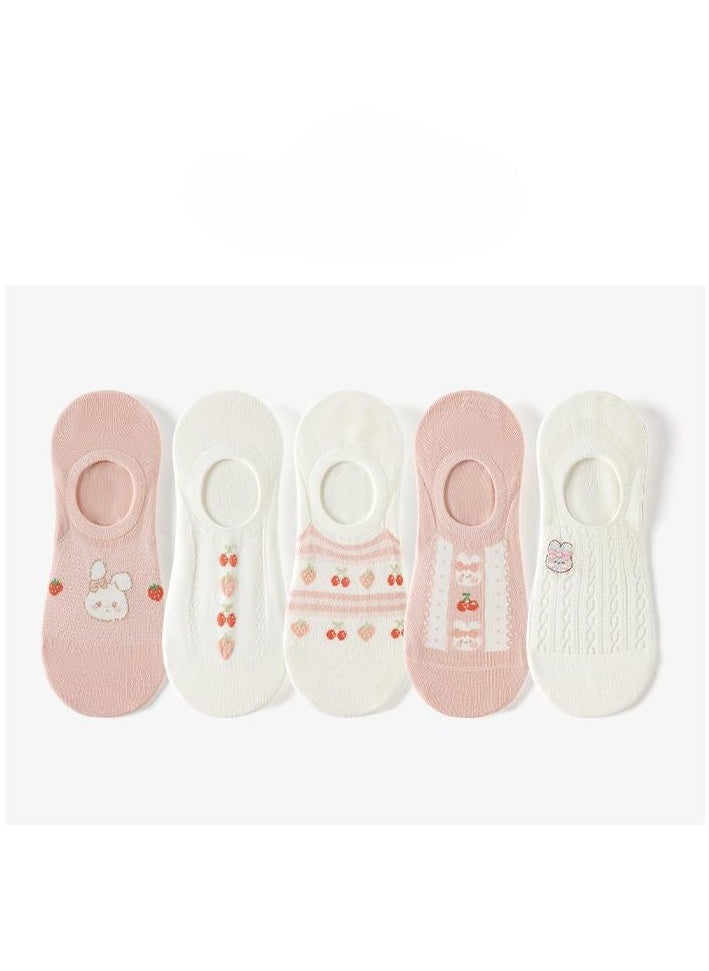 Generic - Women Absorb Sweat and Deodorize Socks 5 Pairs High Quality Socks One Size Fits All - Image 1