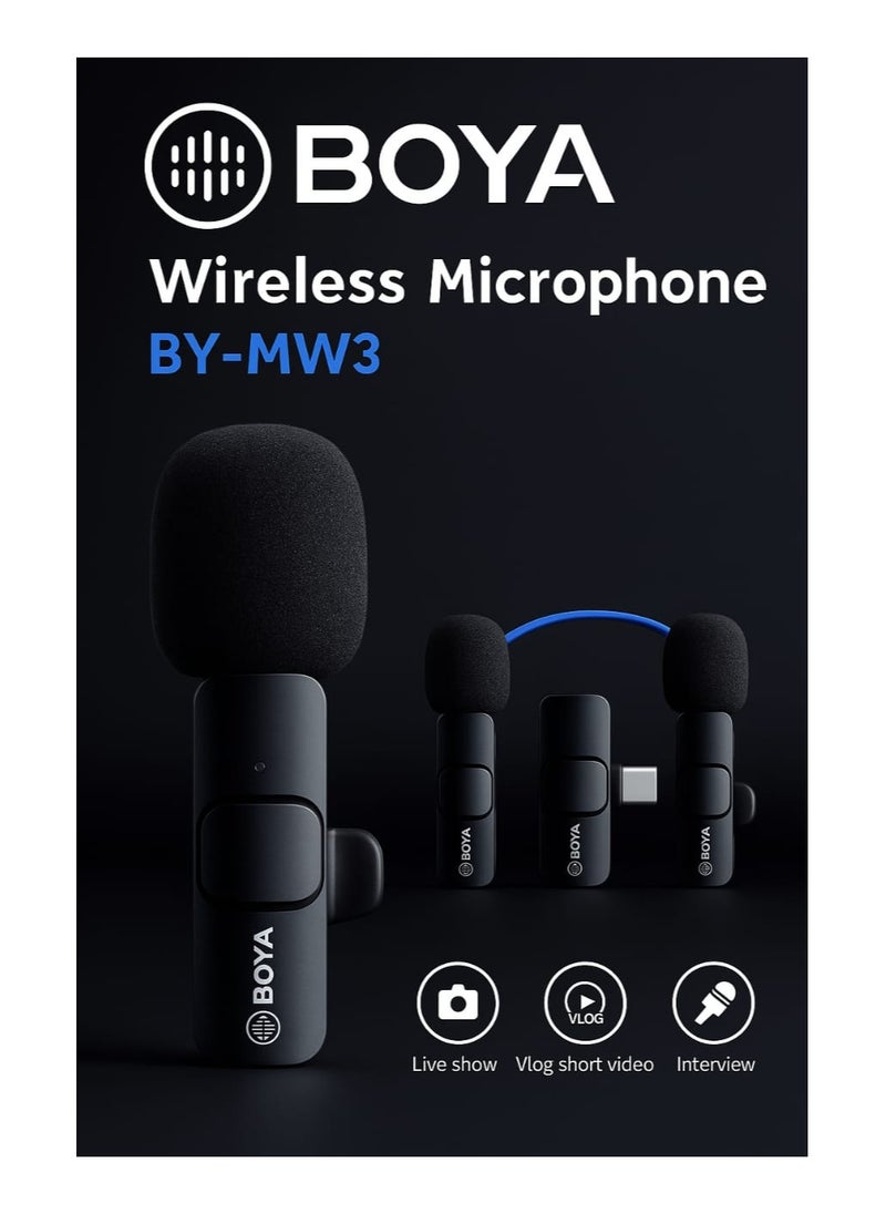 BOYA - BOYA BY-MW3 Wireless Mike: A superior audio experience for content creators and professionals. Compact and stylish design with easy connectivity for iPhone and Lightning devices. It features clear and pure sound transmission thanks to its advanced technologies. Suitable for recording, live streaming, and interviews in professional quality. The perfect solution for those looking for practicality and elegance in one device - Image 1
