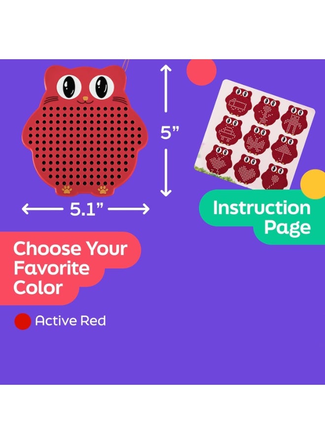 Relex Magnetic Drawing Board, For Kids and Toddlers with Beads and Magnet Stylus Pen Magnetic Travel Toy for Airplane and Car Ride Activities for Kids, Child Brain Development (Red) - Image 2