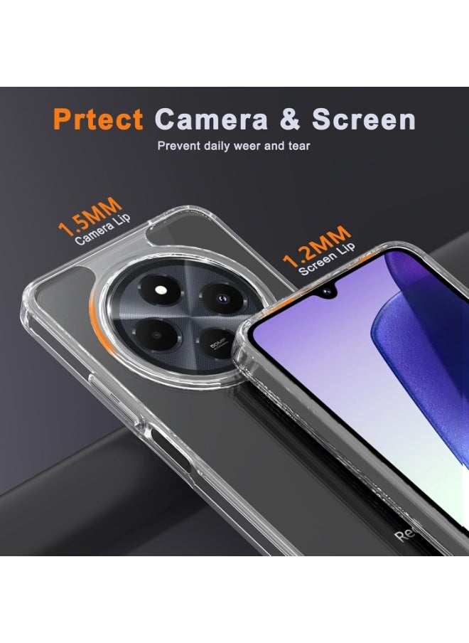 Xiaomi Redmi 14C 4G With 2 Pcs Screen Protector, Slim Soft TPU Anti-Scratch Shockproof Silicone TPU Bumper Back Case Cover Clear