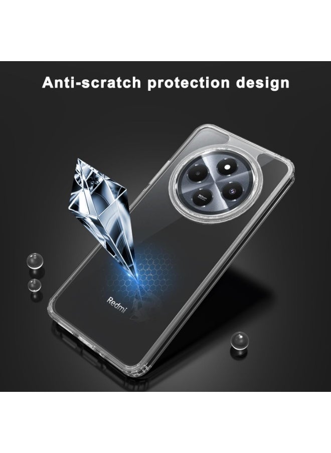 Xiaomi Redmi 14C 4G With 2 Pcs Screen Protector, Slim Soft TPU Anti-Scratch Shockproof Silicone TPU Bumper Back Case Cover Clear