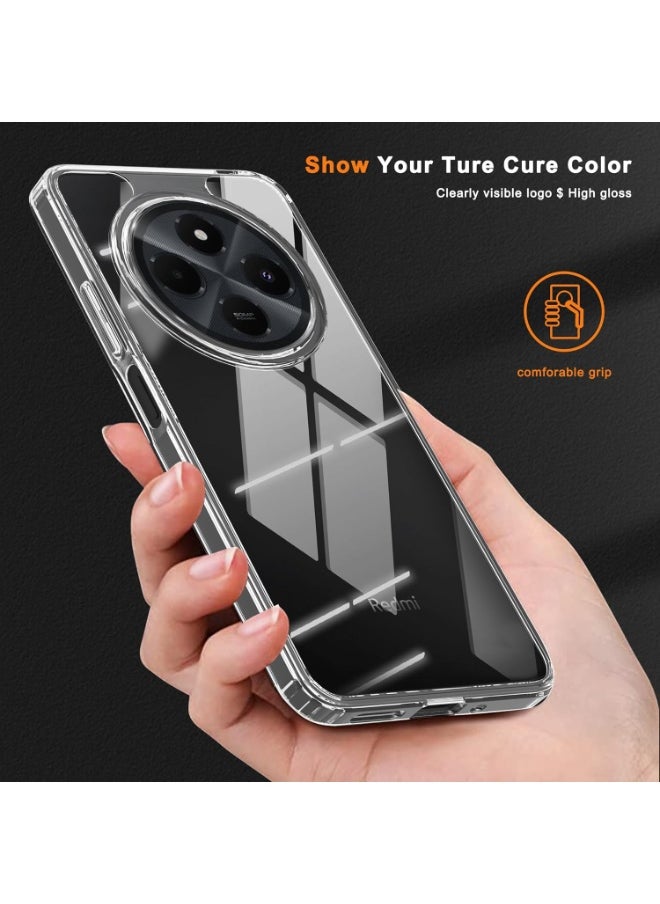 Xiaomi Redmi 14C 4G With 2 Pcs Screen Protector, Slim Soft TPU Anti-Scratch Shockproof Silicone TPU Bumper Back Case Cover Clear