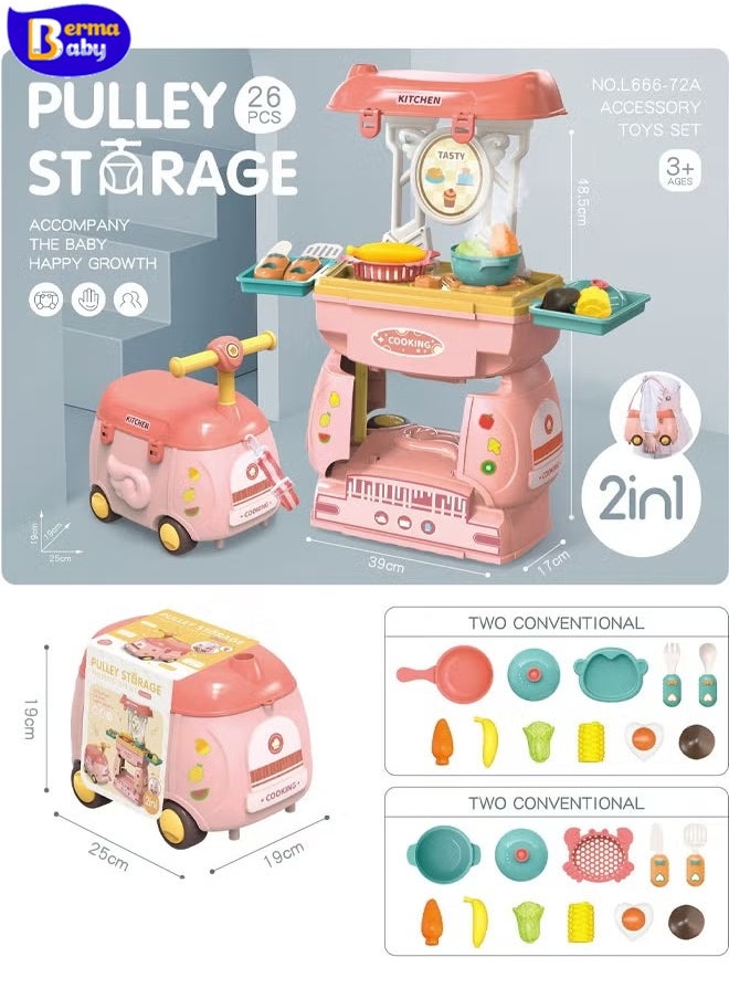 Berma Baby - 2-in-1 simulation medical toys, role-playing toys, cartoon car stethoscope syringe 24-piece toy set with storage function, suitable for role-playing for boys and girls over 3 years old, indoor and outdoor toys, holiday gifts. - Image 1