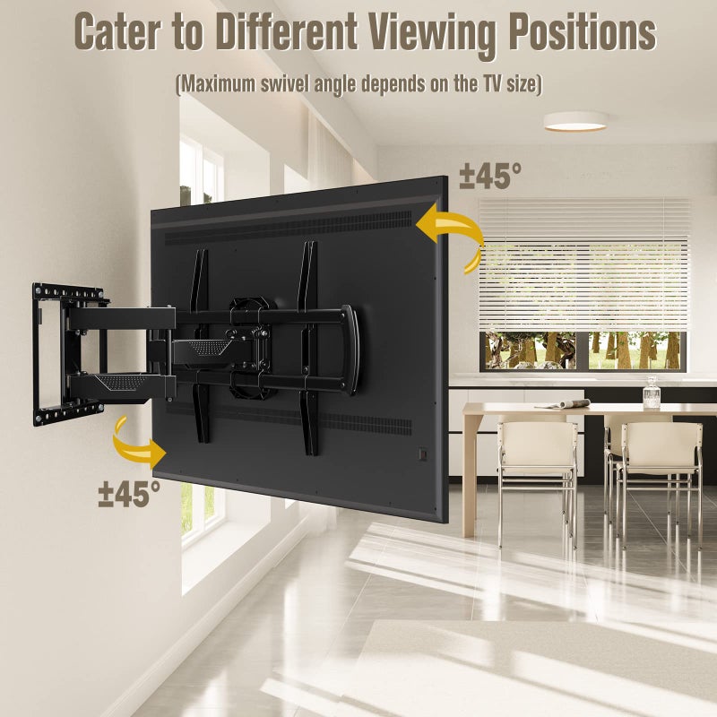 Mounting Dream TV Wall Mount, UL Listed Full Motion Mount Bracket for 42-84 Inch Flat Screen TVs, Swivel Articulating Dual Arms, Max VESA 600x400mm, 100 LBS Loading, Fits 16 Inches Wood Studs, MD2296 - Image 5